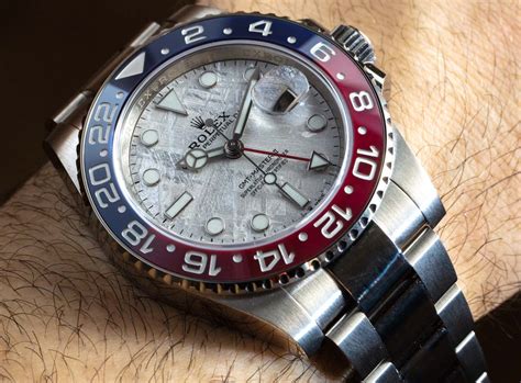 rolex gmt master ii meteorite dial for sale|gmt master 2 pepsi meteorite.